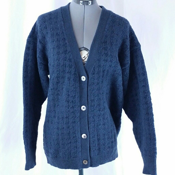 Nautica Women's Wool Button Front Cardigan Navy - Picture 5 of 6